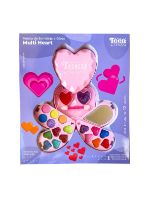 PALETA FENZZA SKV120040 SOMBRAS E GLOSS MULTI HEART KIT INFANTIL