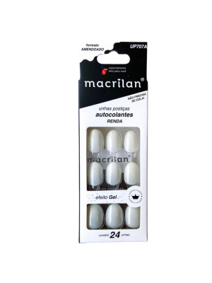 UNHA MACRILAN UP707A  AUTOCOLANTE AMENDOADO RENDA (EMB C/24)