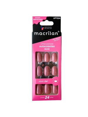 UNHA MACRILAN UP703A  AUTOCOLANTE AMENDOADO NUDE (EMB C/24)