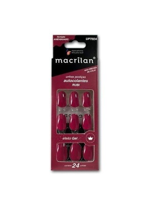 UNHA MACRILAN UP702A AUTOCOLANTE AMENDOADO RUBI (EMB C/24)