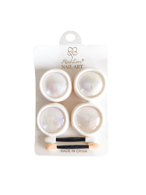 ENFEITE P/ UNHA REAL LOVE GOS72 PO DE FADA/BORBOLETA BRANCO (C/4+2 PINCEL)