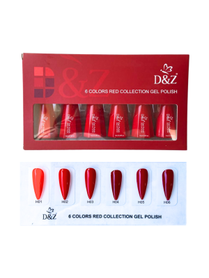 6 ESMALTE GEL D&Z 3249-H UV&LED FASHION RED 12G BOX KIT