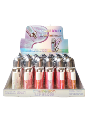 36 LIP GLOSS SARAH'S BEAUTY S6581 TENDENCIA CHAMELEON BOX COM PROVADORES