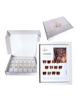 12 ESMALTE GEL D&Z0820 UV&LED  COLECAO CACAU LUXO 12ML BOX  + CARTELA QUADRO