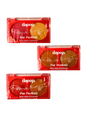 DUO DE BLUSH E ILUMINADOR DAPOP DP2307 PAR PERFEITO