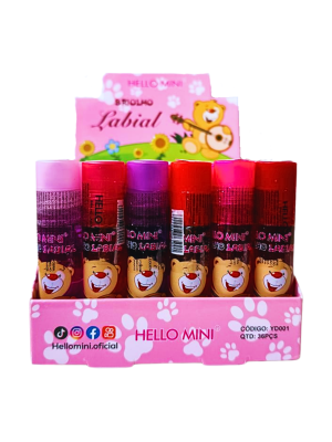 36 BRILHO LABIAL HELLO MINI YD001 ROLL ON FRUTAS URSINHO BOX