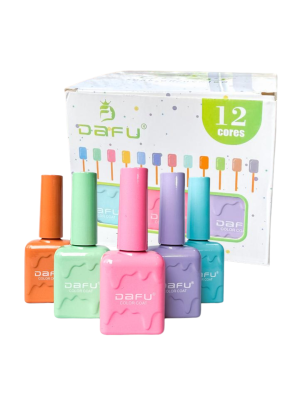 12 ESMALTE GEL DAFU DF-EM12-P1 UV&LED TONS PASTEIS 10ML BOX