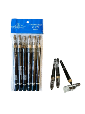 6 LAPIS PHALLEBEAUTY PH8003 OLHO PRETO C/ APONT KIT