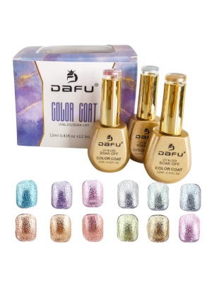 12 ESMALTE GEL DAFU DF-EMUV12-1 UV&LED GLITTER 12ML BOX