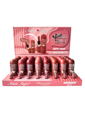 24 BATOM AMOR ANJO AM-AB004 MATTE LIPSTICK ULTRA HD BOX MAIS PROVADOR