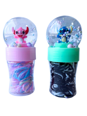 KIT ELASTICO DE CABELO CO2512SA SILICONE POTE STITCH BOLINHAS