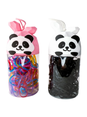 KIT ELASTICO DE CABELO DR-2540 SILICONE POTE PANDA 