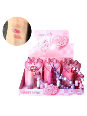 12 LIP GLOSS SARAH'S BEAUTY S6733 CHAVEIRO+PULSEIRA BOX COM PROVADORES