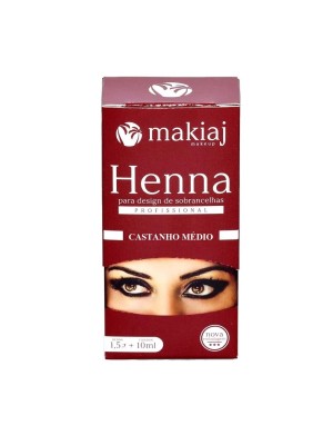 HENNA MAKIAJ CASTANHO MEDIO 1,5GR + FIX10ML