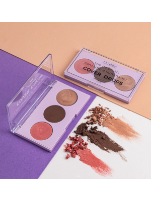 TRIO DE BLUSH FENZZA FZ32028 COVER DROPS  BLUSH+CONT+ILUMI - BX C/12