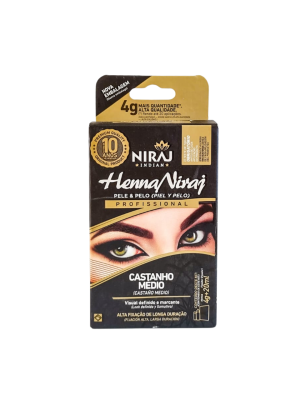 HENNA NIRAJ CASTANHO MEDIO 4GR + FIX20ML